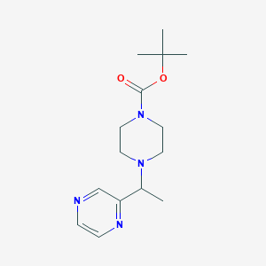 molecular formula C15H24N4O2 B3229690 tert-Butyl 4-(1-(pyrazin-2-yl)ethyl)piperazine-1-carboxylate CAS No. 1289386-02-2