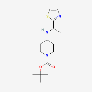 molecular formula C15H25N3O2S B3229824 tert-Butyl 4-((1-(thiazol-2-yl)ethyl)amino)piperidine-1-carboxylate CAS No. 1289387-85-4