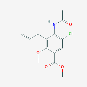molecular formula C14H16ClNO4 B3230228 Methyl 4-acetamido-3-allyl-5-chloro-2-methoxybenzoate CAS No. 129529-37-9