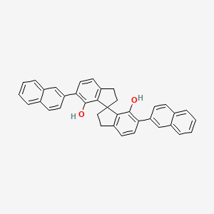 molecular formula C37H28O2 B3230265 (1R)-2,2',3,3'-Tetrahydro-6,6'-di(2-naphthalenyl)-1,1'-spirobi[1H-indene]-7,7'-diol CAS No. 1297613-70-7