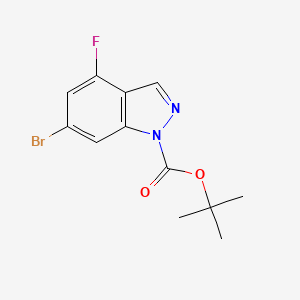 molecular formula C12H12BrFN2O2 B3230457 tert-Butyl 6-bromo-4-fluoro-1H-indazole-1-carboxylate CAS No. 1305320-58-4