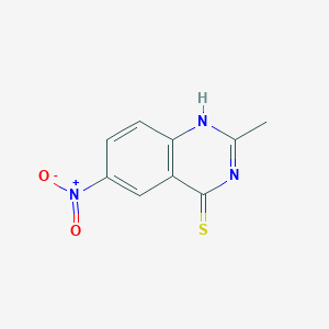 molecular formula C9H7N3O2S B3230831 2-Methyl-6-nitro-3,4-dihydroquinazoline-4-thione CAS No. 13116-84-2