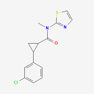 molecular formula C14H13ClN2OS B3230838 Cyclopropanecarboxamide, 2-(3-chlorophenyl)-N-methyl-N-2-thiazolyl- CAS No. 1311684-23-7