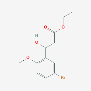 molecular formula C12H15BrO4 B3231264 Ethyl 3-(5-bromo-2-methoxyphenyl)-3-hydroxypropanoate CAS No. 1315368-63-8