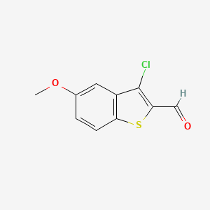 molecular formula C10H7ClO2S B3231285 3-Chloro-5-methoxybenzo[b]thiophene-2-carbaldehyde CAS No. 1315550-50-5