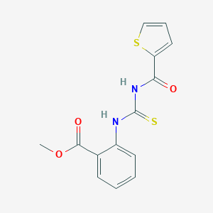 molecular formula C14H12N2O3S2 B323141 METHYL 2-({[(THIOPHEN-2-YL)FORMAMIDO]METHANETHIOYL}AMINO)BENZOATE 