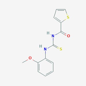 molecular formula C13H12N2O2S2 B323143 N-[(2-methoxyphenyl)carbamothioyl]thiophene-2-carboxamide 
