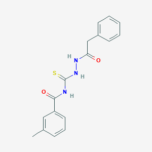 molecular formula C17H17N3O2S B323145 N-({[(3-METHYLPHENYL)FORMAMIDO]METHANETHIOYL}AMINO)-2-PHENYLACETAMIDE 