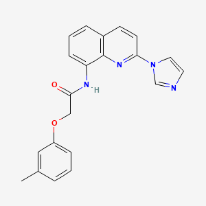 molecular formula C21H18N4O2 B3231551 N-(2-(1H-imidazol-1-yl)quinolin-8-yl)-2-(m-tolyloxy)acetamide CAS No. 1325692-28-1