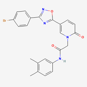 molecular formula C23H19BrN4O3 B3231652 2-(5-(3-(4-bromophenyl)-1,2,4-oxadiazol-5-yl)-2-oxopyridin-1(2H)-yl)-N-(3,4-dimethylphenyl)acetamide CAS No. 1326906-32-4