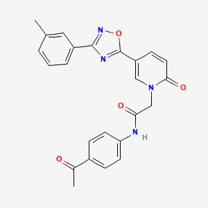 molecular formula C24H20N4O4 B3231661 N-(4-acetylphenyl)-2-{5-[3-(3-methylphenyl)-1,2,4-oxadiazol-5-yl]-2-oxo-1,2-dihydropyridin-1-yl}acetamide CAS No. 1326920-47-1