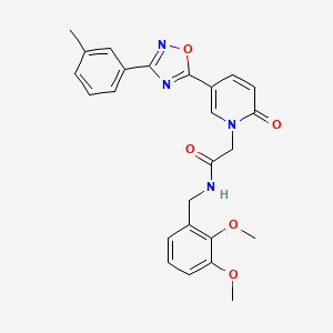 molecular formula C25H24N4O5 B3231666 N-(2,3-dimethoxybenzyl)-2-{5-[3-(3-methylphenyl)-1,2,4-oxadiazol-5-yl]-2-oxopyridin-1(2H)-yl}acetamide CAS No. 1326920-52-8