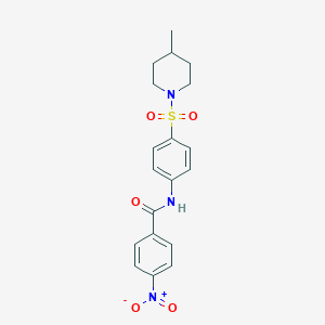 molecular formula C19H21N3O5S B323182 N-{4-[(4-methylpiperidin-1-yl)sulfonyl]phenyl}-4-nitrobenzamide 