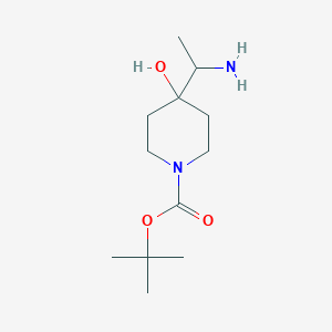 molecular formula C12H24N2O3 B3231877 tert-Butyl 4-(1-aminoethyl)-4-hydroxypiperidine-1-carboxylate CAS No. 1330763-09-1
