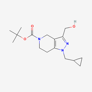 molecular formula C16H25N3O3 B3231890 tert-Butyl 1-(cyclopropylmethyl)-3-(hydroxymethyl)-6,7-dihydro-1H-pyrazolo[4,3-c]pyridine-5(4H)-carboxylate CAS No. 1330763-81-9
