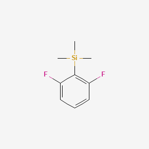 molecular formula C9H12F2Si B3231950 Benzene, 1,3-difluoro-2-(trimethylsilyl)- CAS No. 133117-48-3