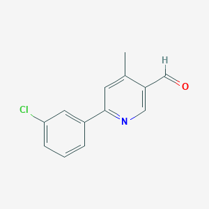 molecular formula C13H10ClNO B3231983 2-(3-Chlorophenyl)-4-methylpyridine-5-carboxaldehyde CAS No. 1332336-58-9