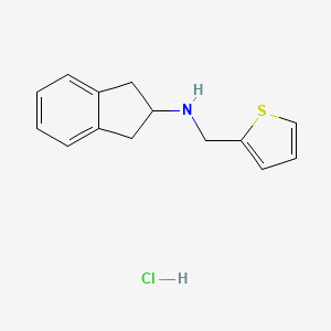 molecular formula C14H16ClNS B3232020 N-(thiophen-2-ylmethyl)-2,3-dihydro-1H-inden-2-amine hydrochloride CAS No. 133276-00-3