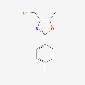 molecular formula C12H12BrNO B3232023 Oxazole,4-(bromomethyl)-5-methyl-2-(4-methylphenyl)- CAS No. 1332766-86-5