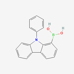 molecular formula C18H14BNO2 B3232033 (9-Phenyl-9H-carbazol-1-yl)boronic acid CAS No. 1333002-41-7