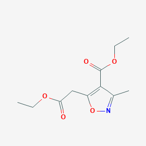 molecular formula C11H15NO5 B3232259 Ethyl 5-ethoxycarbonylmethyl-3-methylisoxazole-4-carboxylate CAS No. 133707-72-9