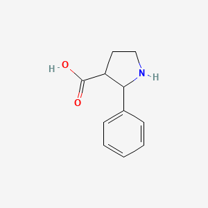 molecular formula C11H13NO2 B3232260 2-Phenylpyrrolidine-3-carboxylic acid CAS No. 1337383-60-4