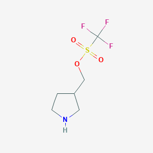 molecular formula C6H10F3NO3S B3232287 Pyrrolidin-3-ylmethyl trifluoromethanesulfonate CAS No. 1337880-78-0