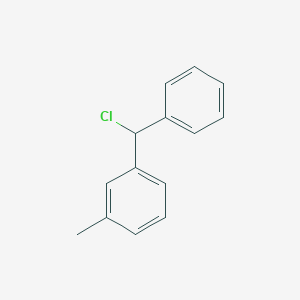 molecular formula C14H13Cl B3232340 1-[Chloro(phenyl)methyl]-3-methylbenzene CAS No. 13391-36-1