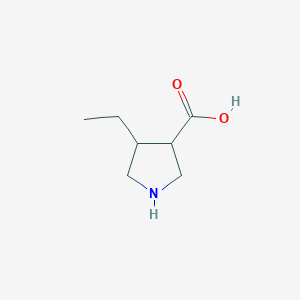molecular formula C7H13NO2 B3232564 4-Ethyl-3-pyrrolidinecarboxylic acid CAS No. 1342226-11-2
