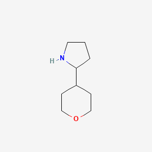 molecular formula C9H17NO B3232577 2-(Oxan-4-yl)pyrrolidine CAS No. 1342622-96-1