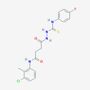 molecular formula C18H18ClFN4O2S B323258 N-(3-chloro-2-methylphenyl)-4-{2-[(4-fluoroanilino)carbothioyl]hydrazino}-4-oxobutanamide 