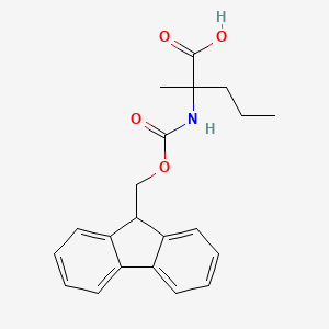 molecular formula C21H23NO4 B3232609 2-{[(9H-fluoren-9-ylmethoxy)carbonyl]amino}-2-methylpentanoic acid CAS No. 1343146-15-5