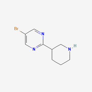 molecular formula C9H12BrN3 B3232679 5-Bromo-2-(piperidin-3-yl)pyrimidine CAS No. 1344231-66-8