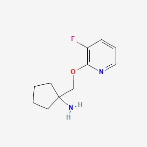 molecular formula C11H15FN2O B3232686 1-{[(3-Fluoropyridin-2-yl)oxy]methyl}cyclopentan-1-amine CAS No. 1344288-19-2