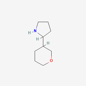 molecular formula C9H17NO B3232699 2-(Oxan-3-yl)pyrrolidine CAS No. 1344343-51-6