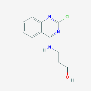 molecular formula C11H12ClN3O B3232732 1-Propanol, 3-[(2-chloro-4-quinazolinyl)amino]- CAS No. 134517-35-4
