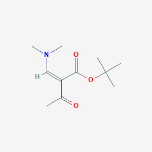 molecular formula C11H19NO3 B3232759 叔丁酯 (2Z)-2-(二甲氨基亚甲基)-3-氧代丁酸酯 CAS No. 134653-71-7