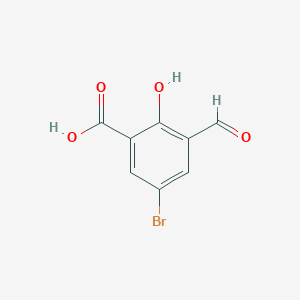 molecular formula C8H5BrO4 B3232951 5-Bromo-3-formyl-2-hydroxybenzoic acid CAS No. 134948-41-7