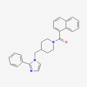 molecular formula C26H25N3O B3233134 1-(naphthalene-1-carbonyl)-4-[(2-phenyl-1H-imidazol-1-yl)methyl]piperidine CAS No. 1351608-22-4
