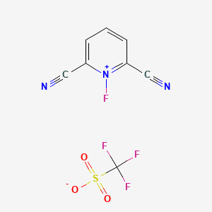 molecular formula C8H3F4N3O3S B3233217 2,6-Dicyano-1-fluoropyridin-1-ium trifluoromethanesulfonate CAS No. 135182-99-9