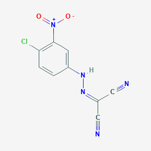 molecular formula C9H4ClN5O2 B323346 N-(4-CHLORO-3-NITROPHENYL)-1-CYANOMETHANECARBOHYDRAZONOYL CYANIDE 