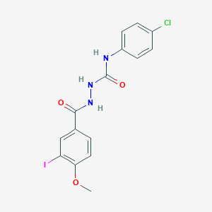 molecular formula C15H13ClIN3O3 B323355 N-(4-chlorophenyl)-2-(3-iodo-4-methoxybenzoyl)hydrazinecarboxamide 