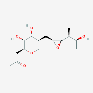 molecular formula C15H26O6 B032337 1-[(2S,3R,4R,5S)-3,4-Dihydroxy-5-[[(2S,3S)-3-[(2S,3S)-3-hydroxybutan-2-yl]oxiran-2-yl]methyl]oxan-2-yl]propan-2-one CAS No. 66262-70-2