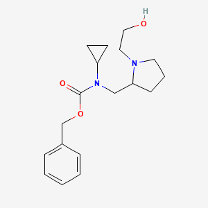 molecular formula C18H26N2O3 B3233872 Cyclopropyl-[1-(2-hydroxy-ethyl)-pyrrolidin-2-ylmethyl]-carbamic acid benzyl ester CAS No. 1353956-28-1