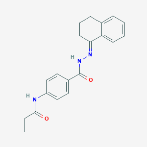 molecular formula C20H21N3O2 B323436 N-(4-{[2-(3,4-dihydro-1(2H)-naphthalenylidene)hydrazino]carbonyl}phenyl)propanamide 