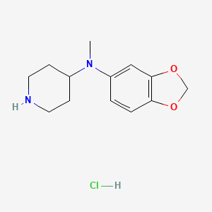 molecular formula C13H19ClN2O2 B3234757 N-(Benzo[d][1,3]dioxol-5-yl)-N-methylpiperidin-4-amine hydrochloride CAS No. 1353981-15-3