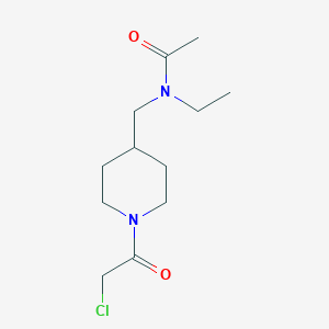 molecular formula C12H21ClN2O2 B3234848 N-[1-(2-Chloro-acetyl)-piperidin-4-ylmethyl]-N-ethyl-acetamide CAS No. 1353983-09-1