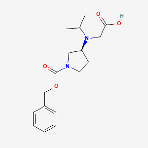 molecular formula C17H24N2O4 B3235456 (S)-3-(Carboxymethyl-isopropyl-amino)-pyrrolidine-1-carboxylic acid benzyl ester CAS No. 1354011-25-8