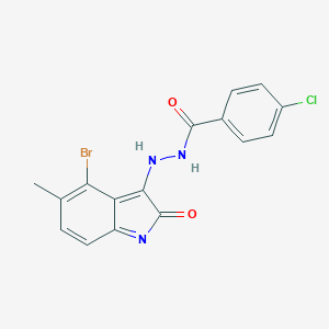 molecular formula C16H11BrClN3O2 B323549 N'-(4-bromo-5-methyl-2-oxoindol-3-yl)-4-chlorobenzohydrazide 