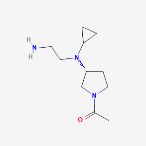 molecular formula C11H21N3O B3235502 1-{(R)-3-[(2-Amino-ethyl)-cyclopropyl-amino]-pyrrolidin-1-yl}-ethanone CAS No. 1354017-52-9